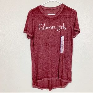 NWOT Gilmore Girls Maroon Burnout T-Shirt Large